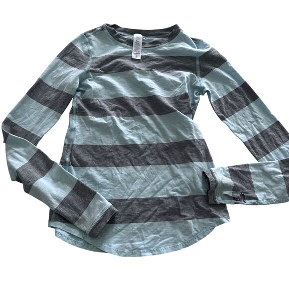Lululemon Other - Lululemon Ivivva Girls Top Size 8 Blue Grey Stripe